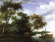 Salomon van Ruysdael wooded river landscape oil painting picture wholesale